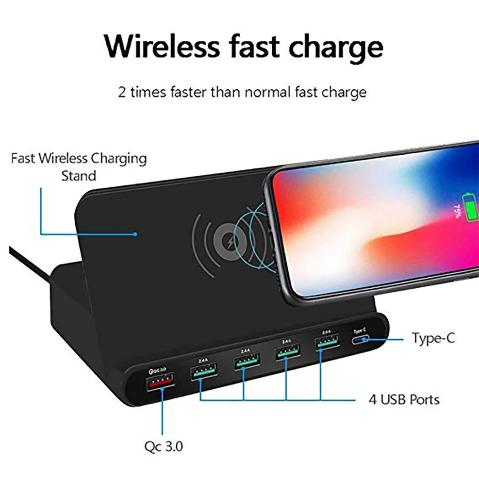 For Samsung Galaxy Z Fold 4 3 Fold2 S21 Ultra S20 Note 20 10 Plus Wireless Charger Holder Desk Stand For iPhone 12 Fast Charing image 4