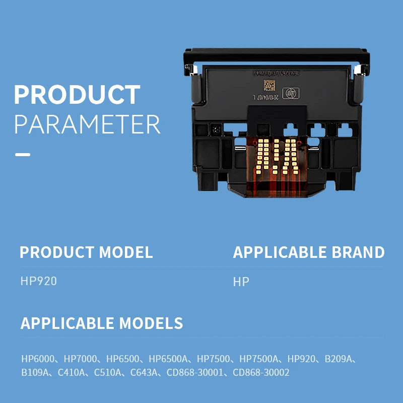 Cabezal de impresión HP920 para impresora HP 6000, 7000, 6500, 6500A, 7500, 7500A, B209A, B109A, C410A, C510A, C643A, CD868, 30001, 30002