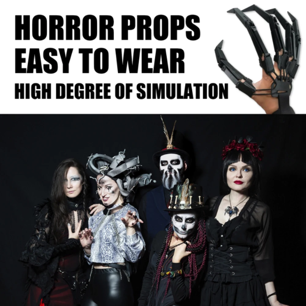 

Creative Articulated Fingers Halloween Finger Gloves Flexible Joint Halloween Party Costume Props Hand Model Gift