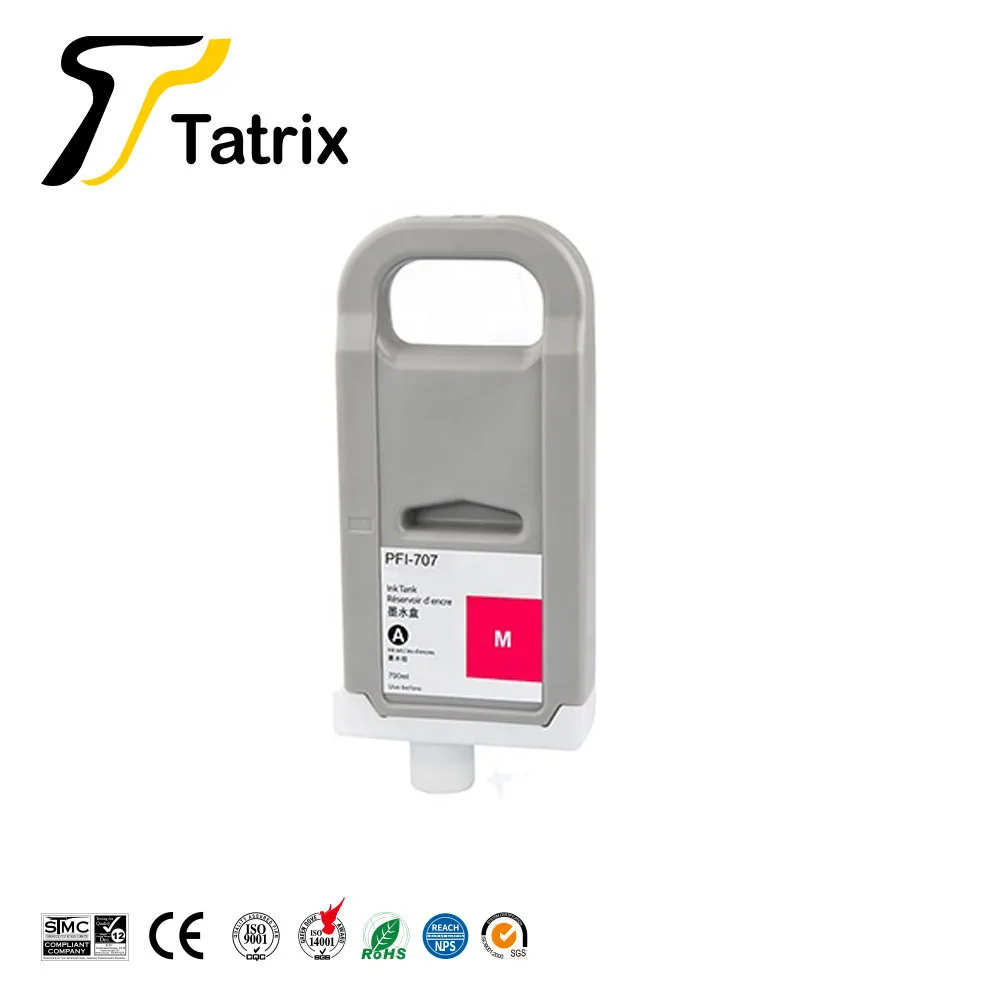 Imagem -05 - Tatrix Pfi707 Pfi707 Pfi 707 Premium Cor Compatível Cartucho de Tinta para Canon Ipf 830 840 850 Impressora