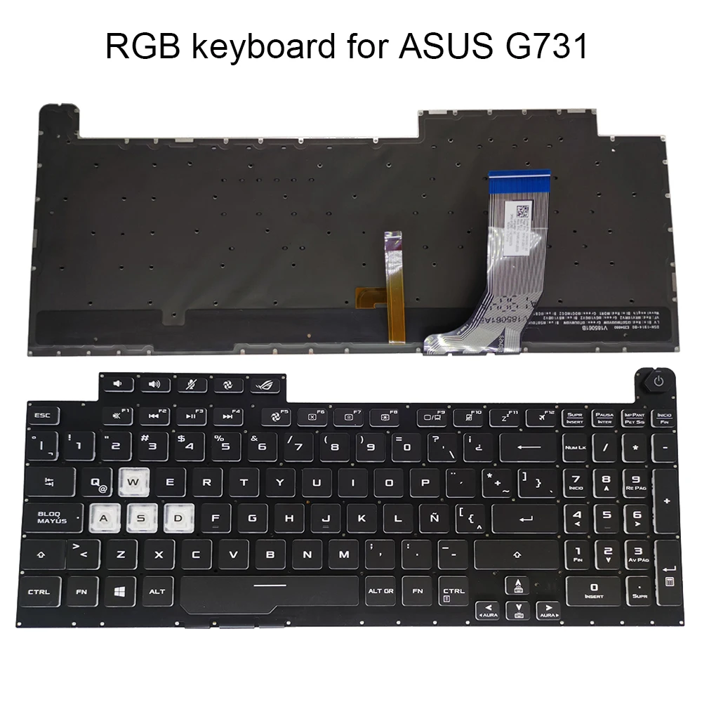 UI Latin Keyboard RGB Backlight for ASUS ROG Strix G731 G731G G731GW G731GV G731GU G731GT G17 Keyboards Colorful Light 661LSF00