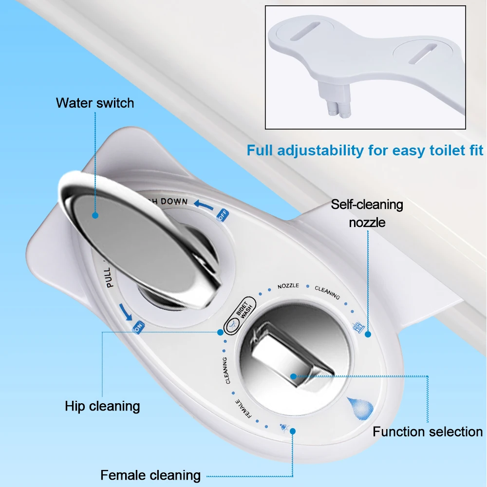 New Model For Left Hand Use Double Nozzle Bidet Accessory Special Nozzle For Ladies