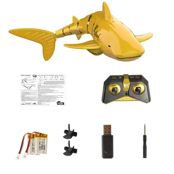 2.4G remote control shark underwater swimming gold shark toy waterproof electric remote control simulation shark toys gift