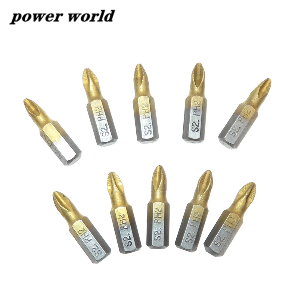 10/5pcs PH2 Electric Screw Driver Bit Hand Power Tools Non-Slip Coated Titanium Magnetic Electric Drill Screwdriver Bits