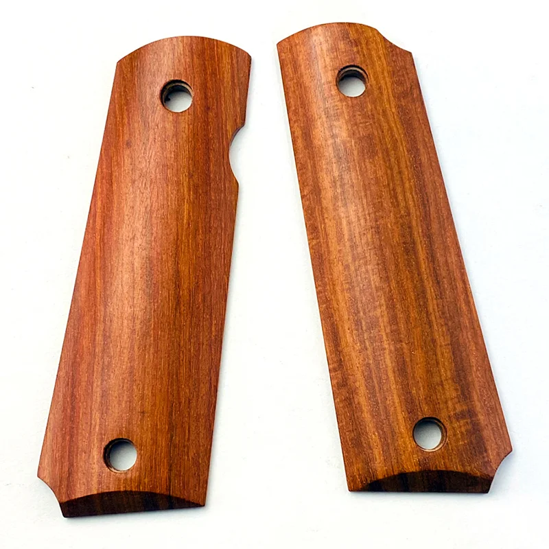 Imagem -02 - Madeira Hongteng Natural Personalizado 1911 Apertos Lidar com Remendos Tamanho Completo Tático Faça Você Mesmo Fazendo Escalas Acessórios Anti-deslizamento Laje Par de