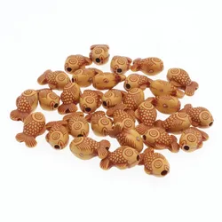 CHONGAI 30Pcs Acrylic Beads Imitation Wood Color Fish For Handmade DIY Necklace Bracelet Jewelry Making 17mm