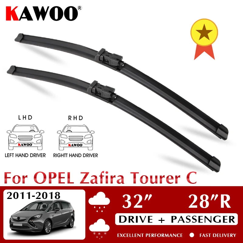 

KAWOO Wiper Car Wiper Blades For Opel Zafira Tourer C 2011-2018 Windshield Windscreen Front Window Accessories 32"+28"R LHDRHD