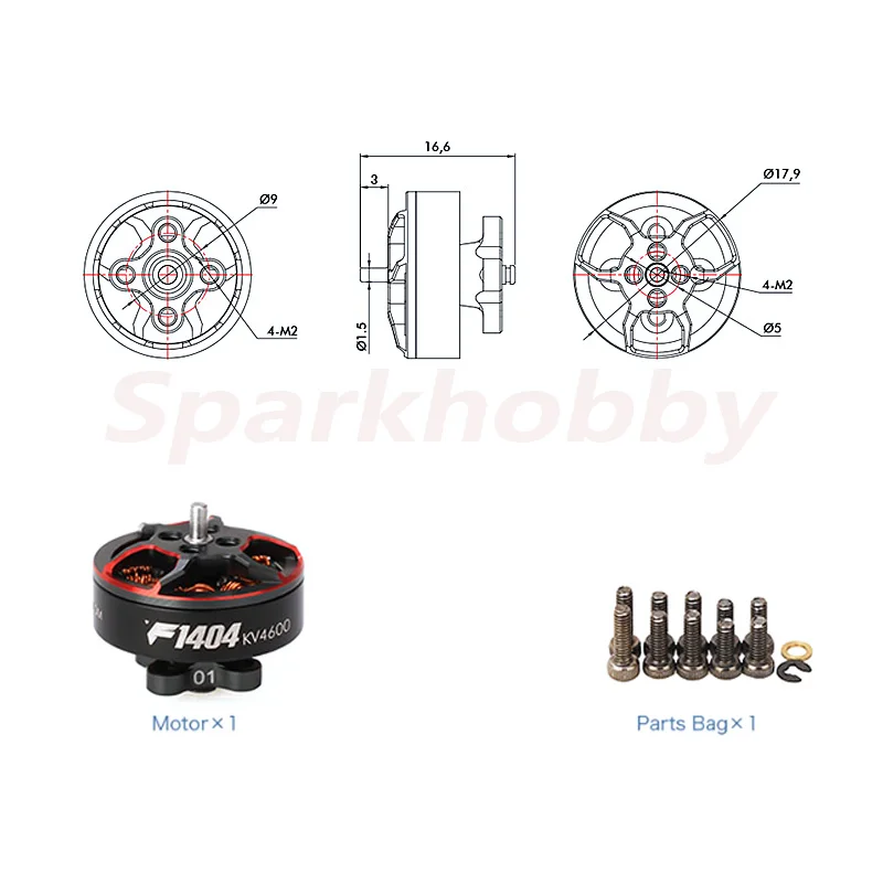 T-motor F1404 1404 3800KV 4600KV 3-4S Lipo 9.1g FPV Brushless Motor 1.5mm Shaft 2.5-4inch Cinewhoop Dutcted RC Racing Drones DIY