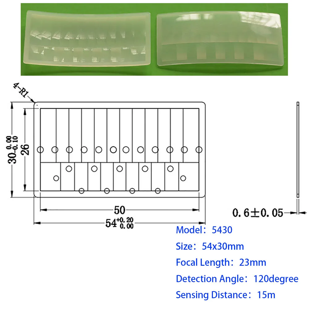 1PCS Optical HDPE Fresnel Lens Human Body Infrared Induction PIR Lens Focal Length 25mm 23mm Far Sensing Distance15m 16m