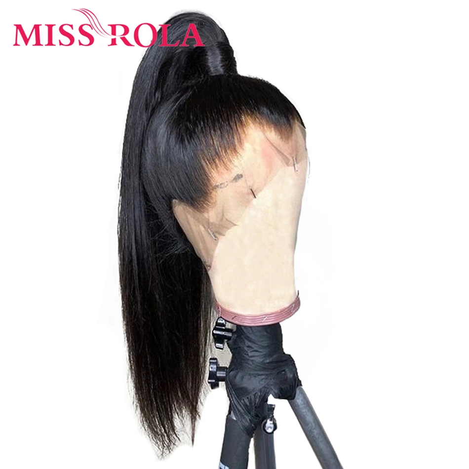 Miss Rola Wig Rambut Lurus Brasil 360 Wig Renda Depan Rambut Manusia Wig Pra Pencabutan Wig Remy Wig Depan Warna Alami