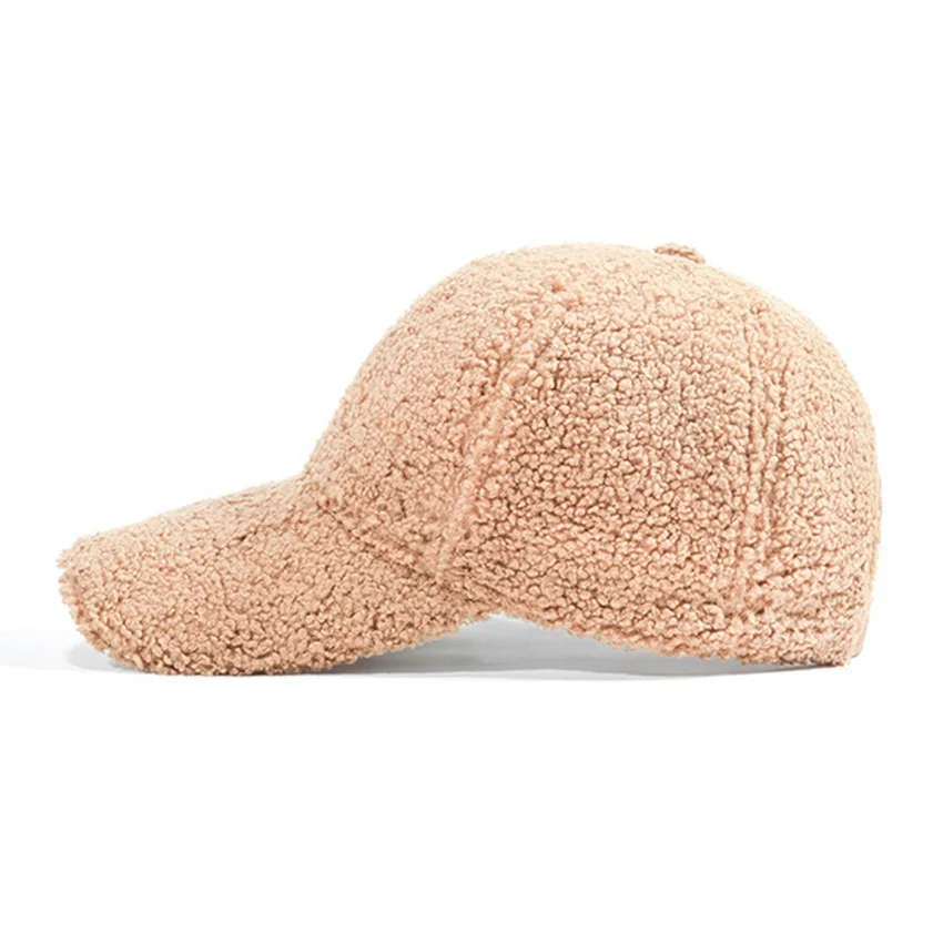 JNKET Fashion Women Lamb Wool Baseball Cap Winter Warm Caps Trucker Hat Outdoor Sports Sunhat Gorras Baseball Casquette