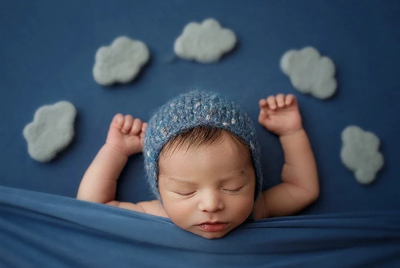 Fotografowanie noworodków rekwizyty dzianiny czapeczka niemowlęca zdjęcie dziecka fotografia studyjna rekwizyty czapka Beanie czapka dla niemowląt