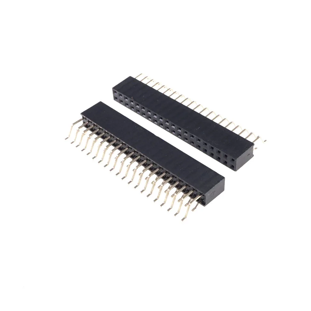 Imagem -05 - Pinos 2.54 mm Passo 2x20 Cabeça Pino Fêmea Receptáculo Soquete Ângulo Direito Montagem em Superfície Pcb Solda 90 Graus Smt 200 Peças 40