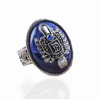 Newest Arrivals faroot Holiday DIY Decorations 925 Sterling Silver The Vampire Diaries Damon Salvatore Lapis Lazuil Ring