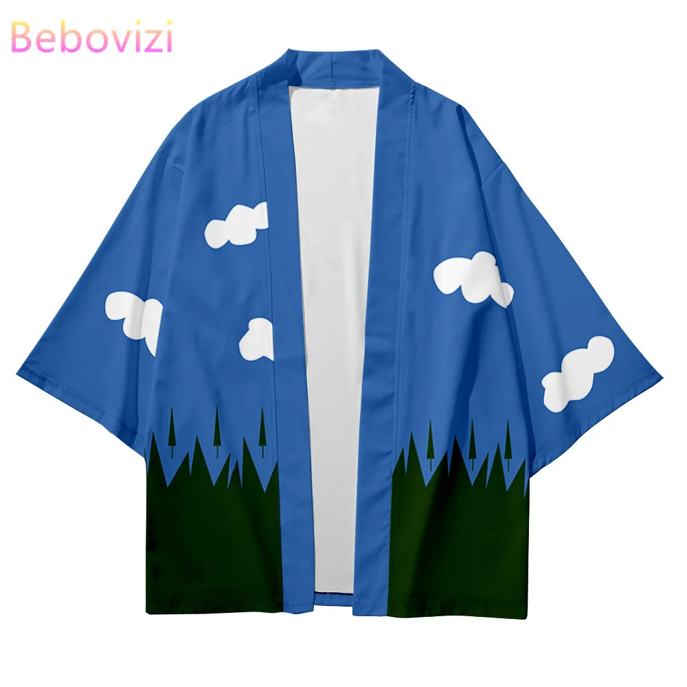 2021 Plus Size XXS-6XL Cloud Print Loose Japanese Streetwear Cardigan Women Men Harajuku Haori Cosplay Kimono Top Yukata Clothes