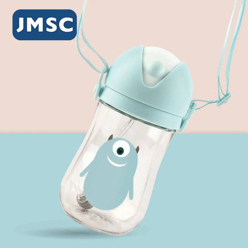 JMSC Baby Sippy Strap Cup Gravity Ball Drink Water Feeding Kids Newborn LeakProof V-Type Straw AntiChoked Handle Infantil Bottle