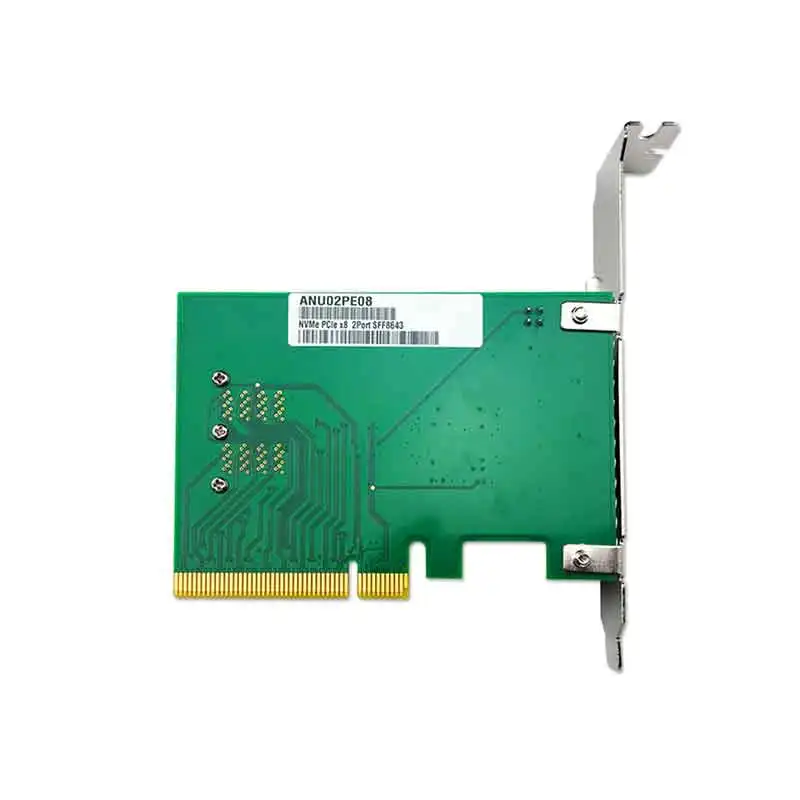 ANU02PE08 NVMe U.2 to PCIe Adapter, PCIe 3.0 x8 to 2*SFF8643 NVMe Controller By SFF8643 to SFF8639 Cable, Low Bracket Included