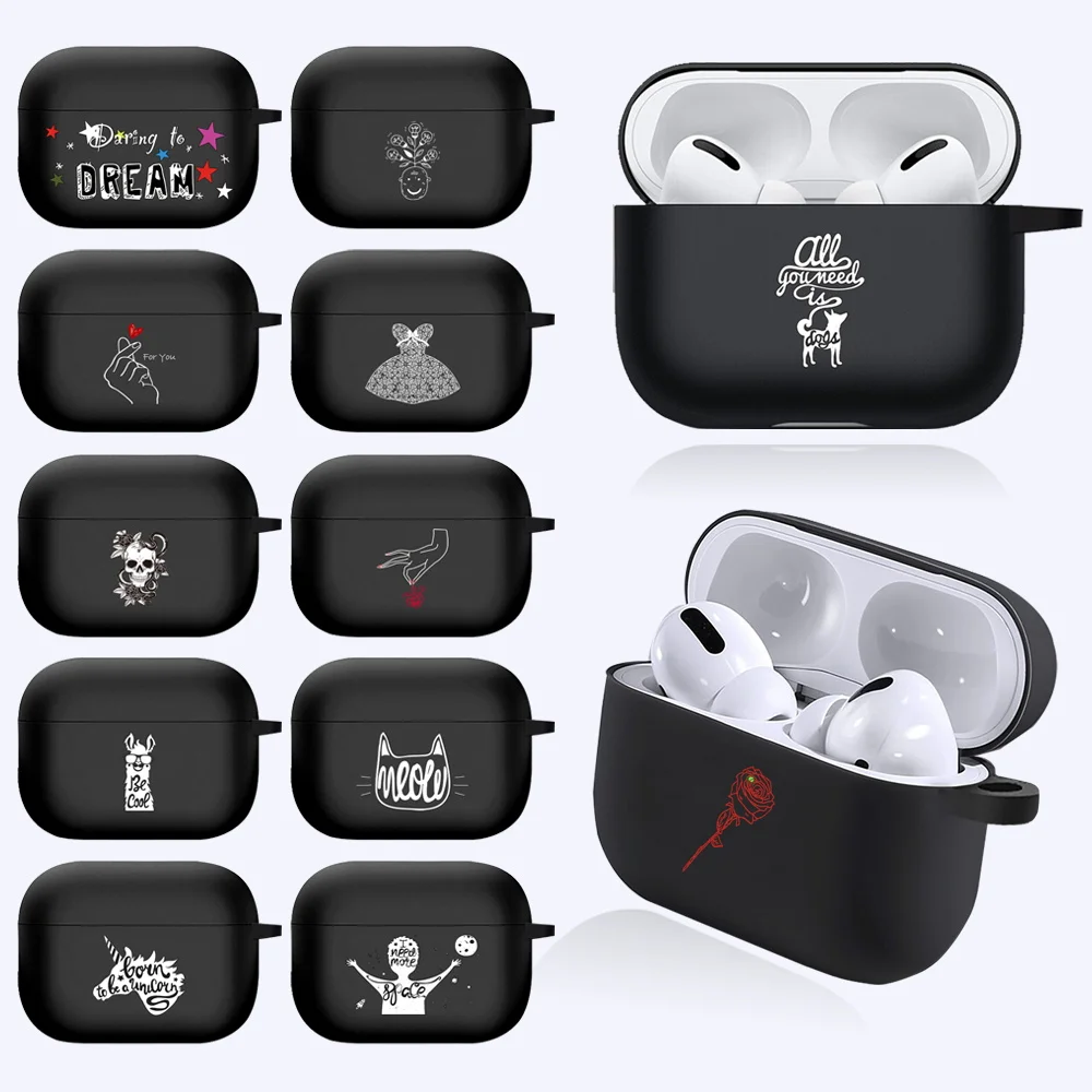 

Black Wireless Earphone Charging Cover Bag for Apple AirPods Pro Cases Soft Bluetooth Box Headset Protective Case Air Pods Pro3