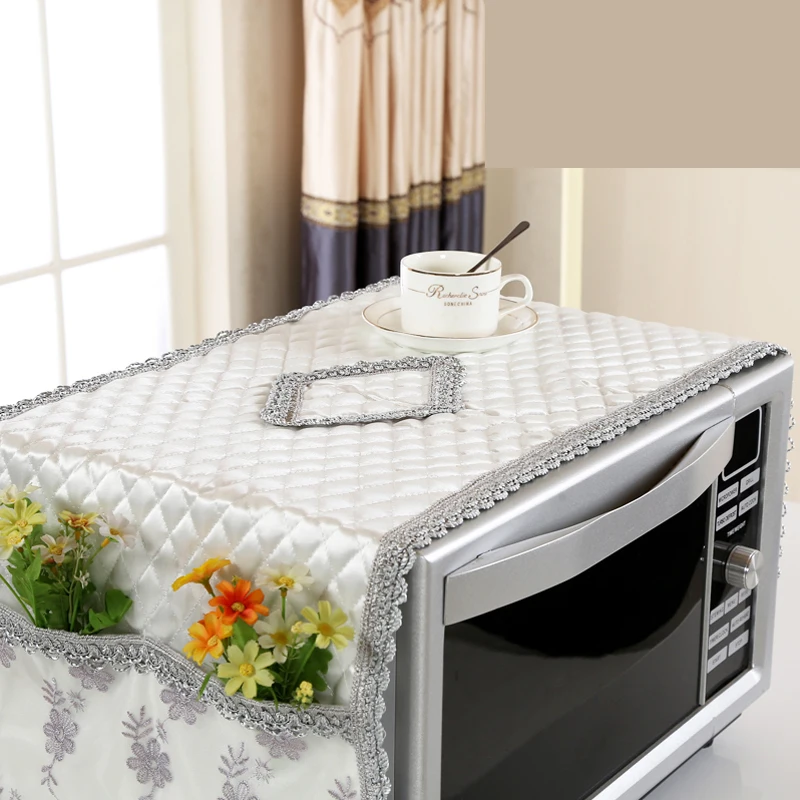 Lace Fabric Dust Cover Microwave Case Microwave Oven Pastoral Style Microwave Towel