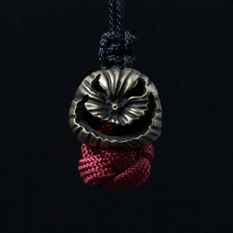 Pumpkin Skull Halloween Pumpkin Grimace Paracord Beads Key Pendant Handmade Knife Beads Outdoor EDC Pendant