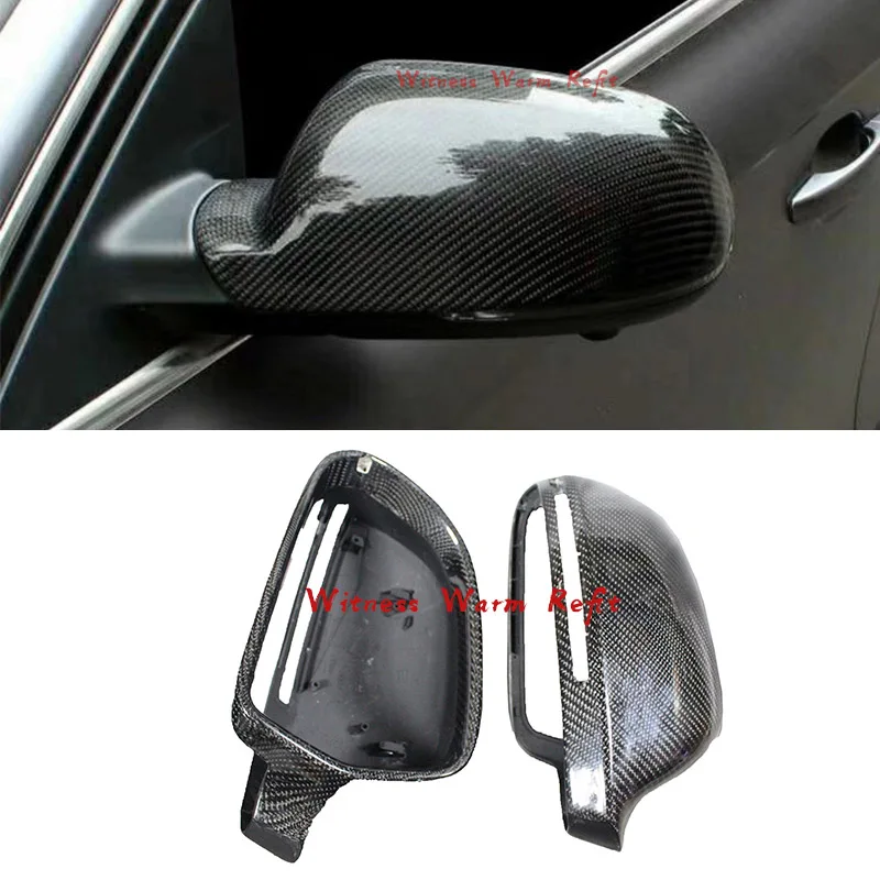 Carbon Fiber for Audi A4 B8 09-12 Car Side Rearview Back Mirror Cover Replacement Style