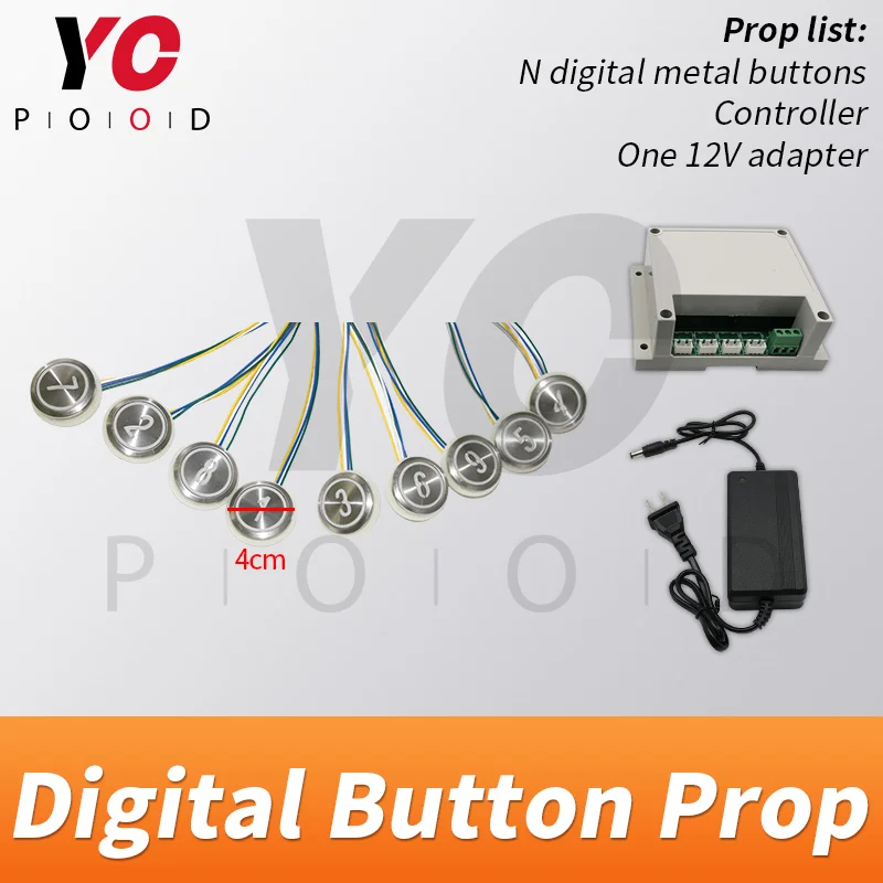 Sequence Digital Metal Buttons Prop Escape Room Press Button Prop Room Escape Elements Elevator Button