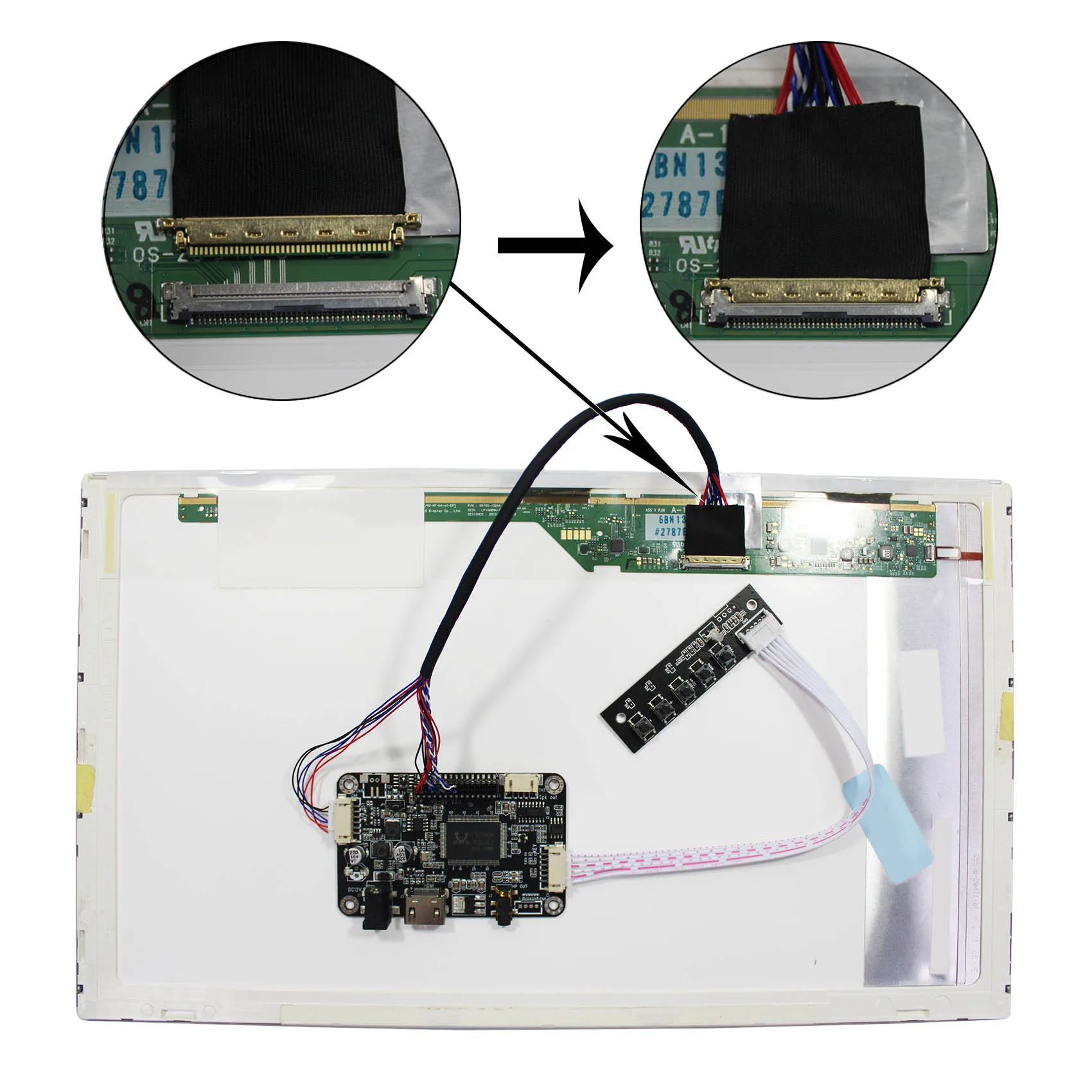 Apto para 10.1 polegada 1024x600 LTN101NT02 B101AW03 N101L6 LP101WSA BT101IW03 CLAA101BN01 HSD101PFW2 LP101WH2 N101BFE B101AW06 Tela