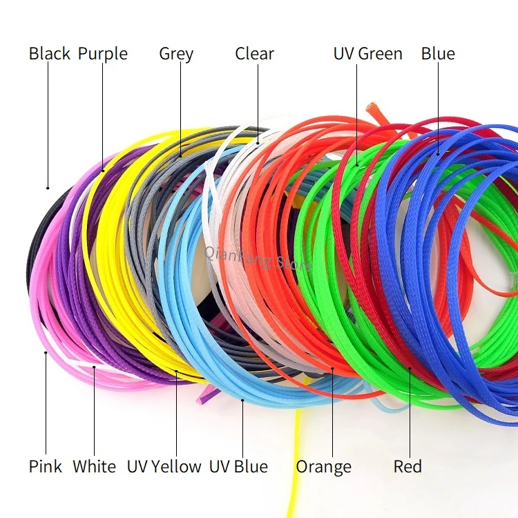 5M Braided Cable Sleeve 3 4 5 6 8 10 12 14 16 18 20 22 25 30 35 40 mm PET Expandable Cover Insulation Nylon Sheath Wire Wrap