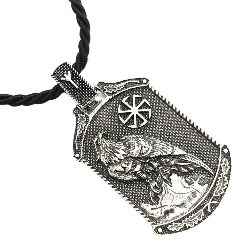 Eagle Slavic Kolovrat Talisman Jewelry Viking Runes Algiz Clasp Mens Pendants Necklaces Dropshipping