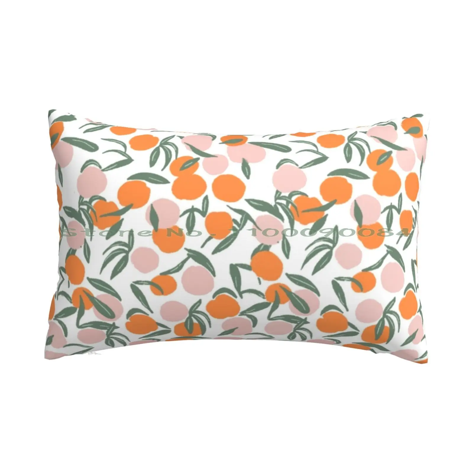 

Peach Pattern Pillow Case 20x30 50*75 Sofa Bedroom Peach Fruit Abstract Plant Colorful Sheet Leaves Template Blossom Botany