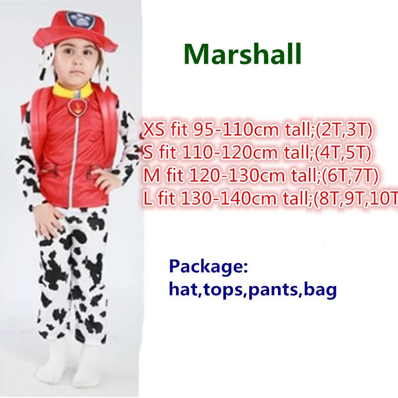 Kids Kinderen Marshall Chase Rubble Skye Rocky Ryder Cosplay Kostuum Carnaval Jongens Verjaardagsfeestje Kleding