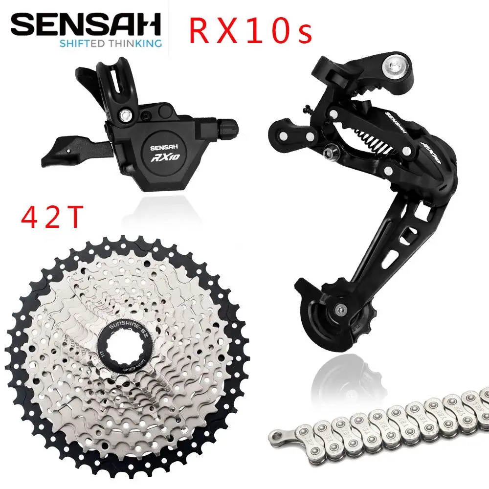 

SENSAH RX10 1x10Speed Groupset YBN Chain Group Rear Derailleurs 36t 42t MTB Cassette Shifter Rainbow M6000 A5 A7 Deore