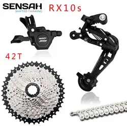 SENSAH RX10 1x10Speed Groupset YBN Chain Group Rear Derailleurs 36t 42t MTB Cassette  Shifter Rainbow M6000 A5 A7 Deore