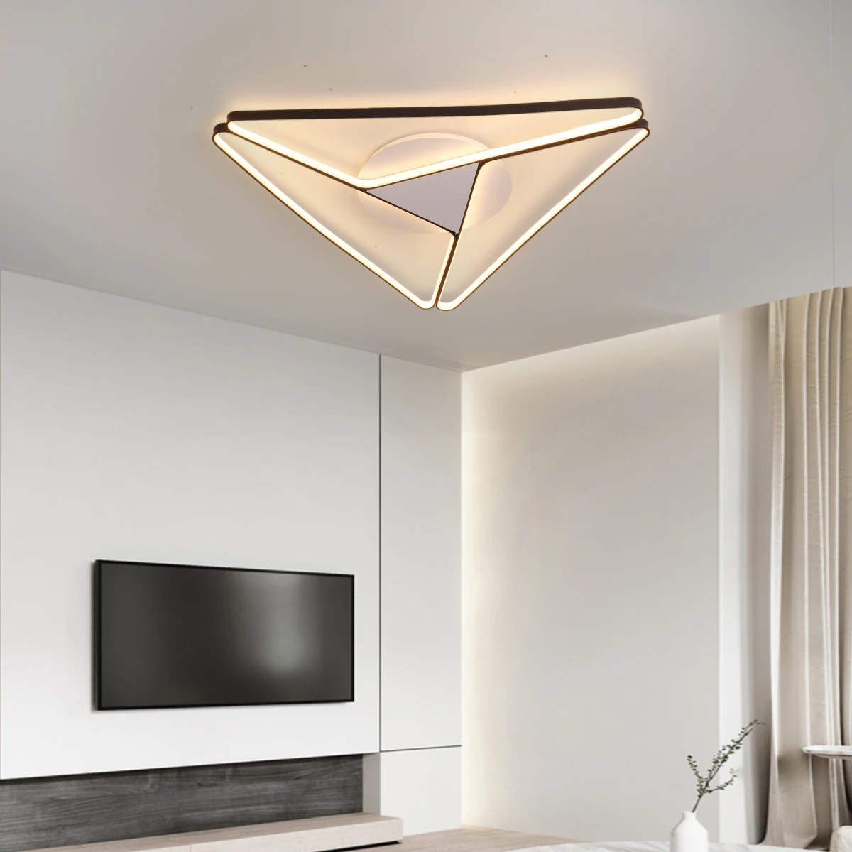 Imagem -03 - Lustre Moderno de Led Luminária Decorativa para Quarto Sala de Estar Branco Preto Cinza 90260v