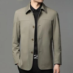 Business Shirt Jacket Men Autumn Casual Coat Button up Tops Office Work Clothes 2021 New