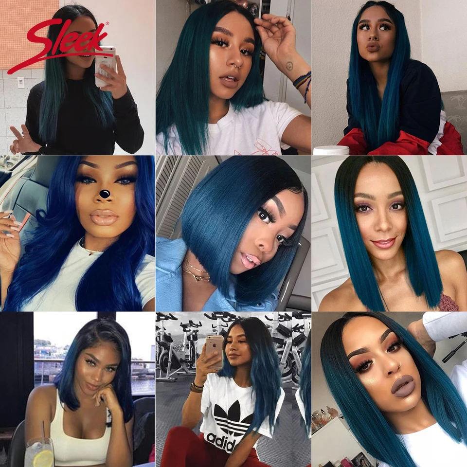 Sleek Mink Blue Orange Blonde Color Malaysian Straight Hair Weave Bundles 8 To 26 Inches Hair Extension Bugha Style Free Shiping