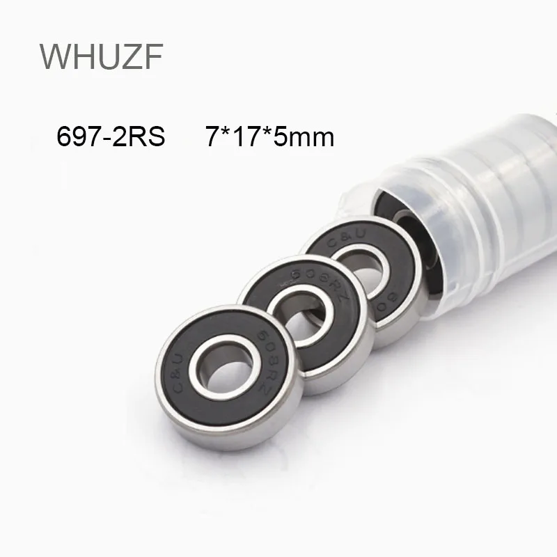 WHUZF 697RS Bearing 10/20/50/100PCS 7x17x5 mm ABEC-3 Hobby Electric RC Car Truck 697 RS 2RS Ball Bearings 697-2RS Black Sealed