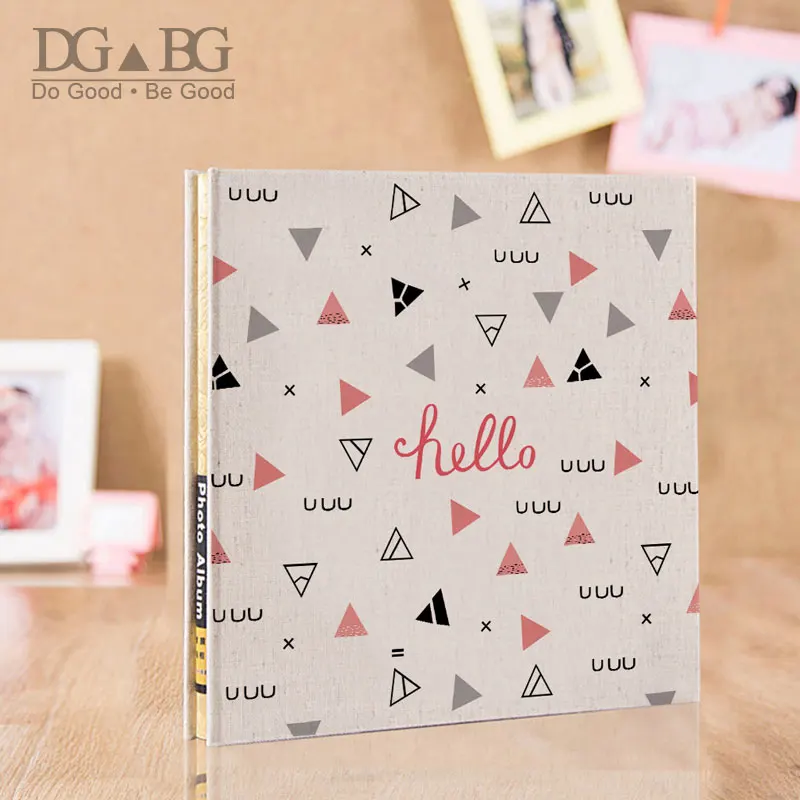 

Photo Albums Book Linen Hardcover Magnetic Scrapbook Burlap Cover Self Adhesive Diy Memory Albums Cartoon Rabbit Mother And Baby