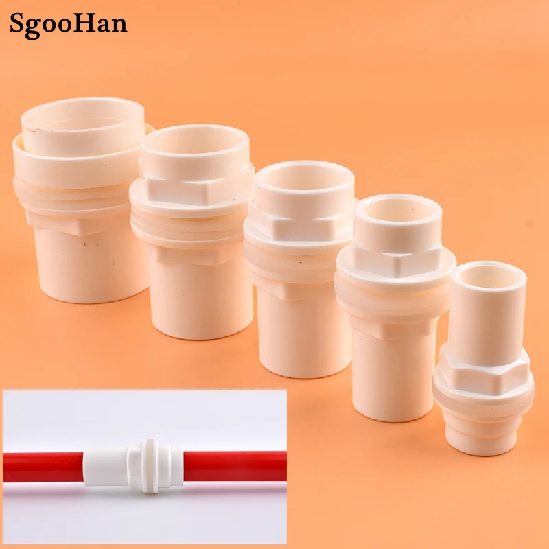 3 Colors 20~50mm Aquarium Drain Joint PVC Pipe Water Inlet Outlet Fittings Overflow Thread Water Tank Supply Fish Tank Connector