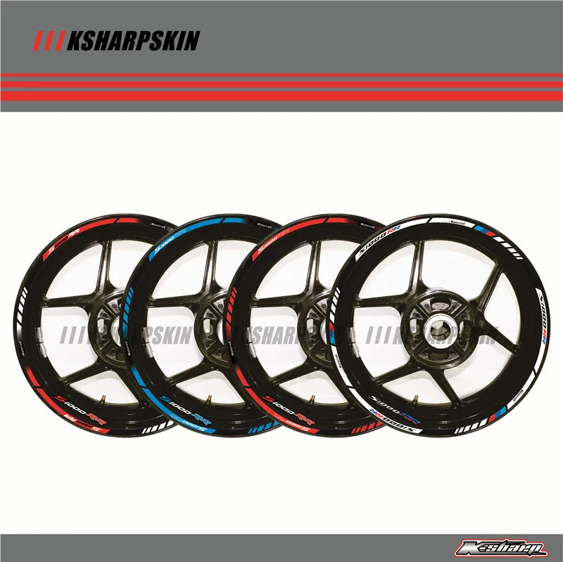 12 X Thick Edge Outer Rim Sticker Stripe Wheel Decals FIT  BMW S1000RR  17''