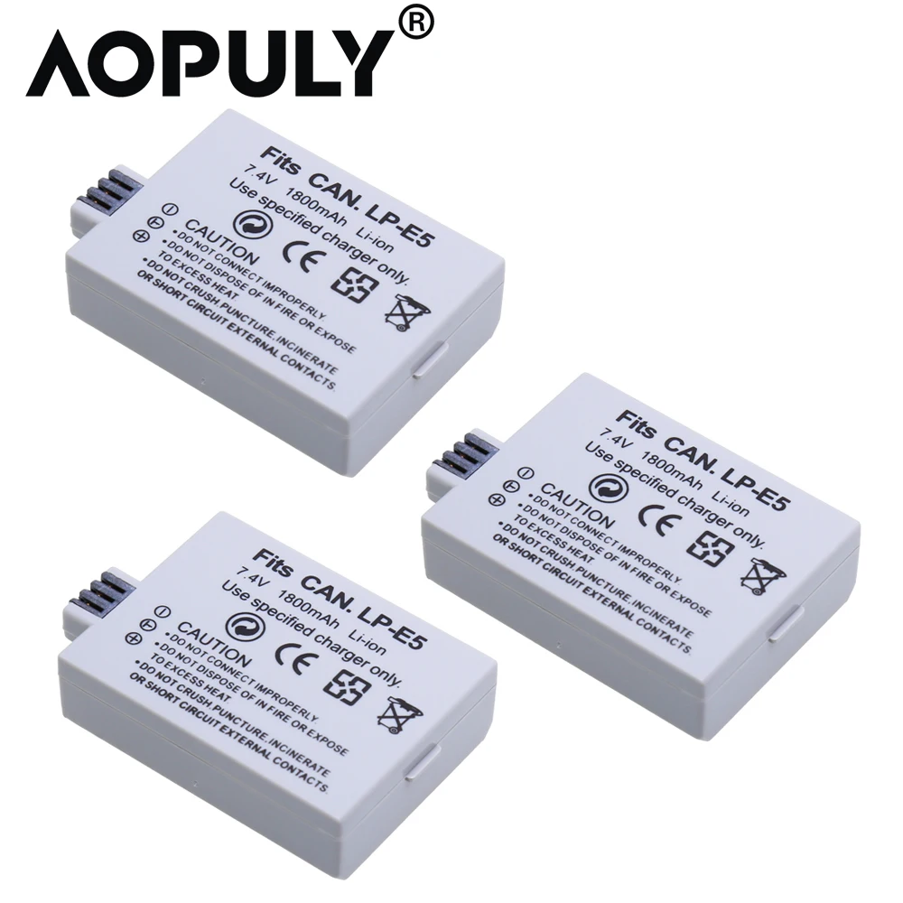 1800mAh LP-E5 LPE5 بطارية LP E5 بطاريات الكاميرا لكانون EOS 450D 500D 1000D KISS X2 X3 F المتمردين XS XSi T1i