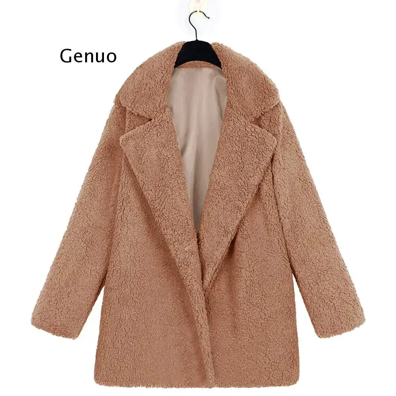 Faux Fur Coat Fleece Sweatshirts Cardigan Female Autumn Winter Coat Women Overcoat Plush Jacket