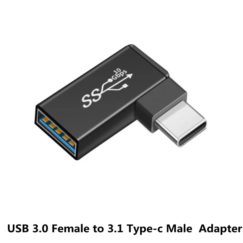 90 درجة USB 3.1 نوع C أنثى إلى USB أنثى B ذكر إلى شاحن أنثي OTG نوع C إلى usb 3.0 ذكر أنثى محول موصل
