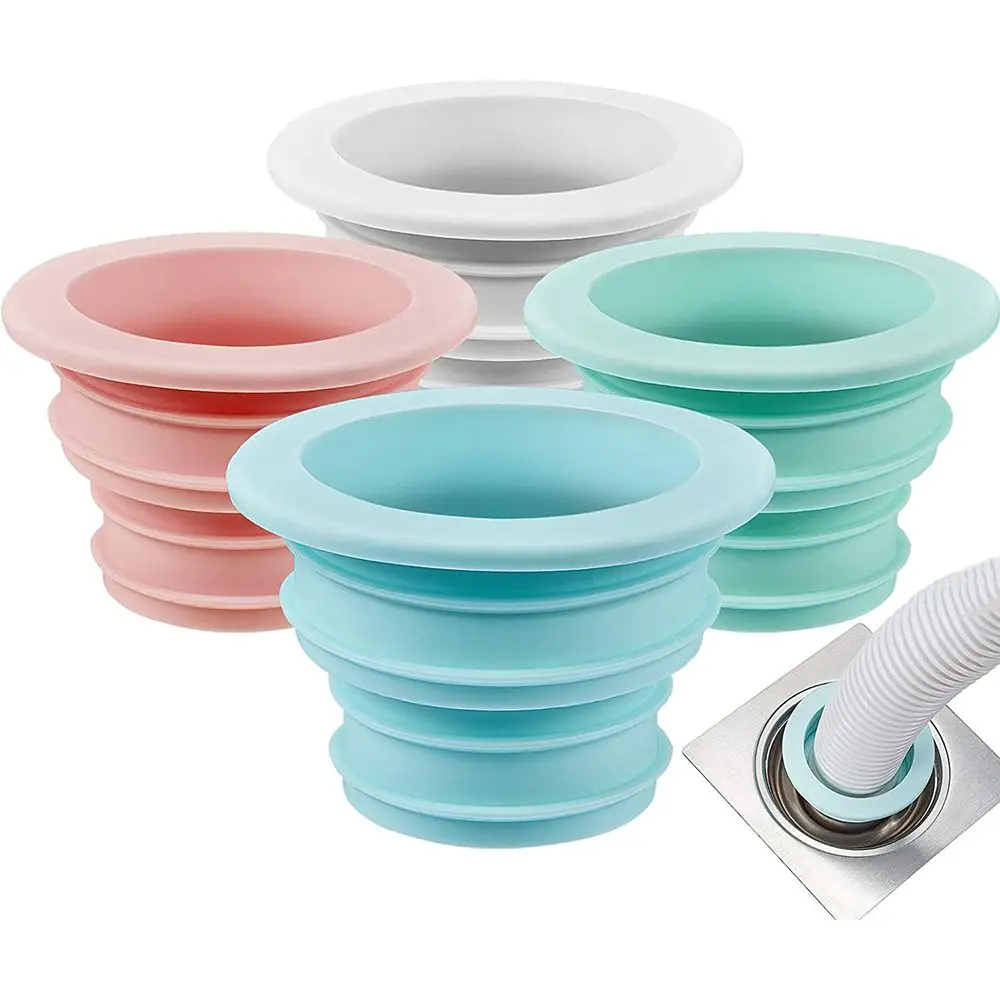 Kitchen Insect Proof Telescopic Washing Machine Floor Drain Plug Sewer Pipe Seal Ring Anti-odor Sealing Cover