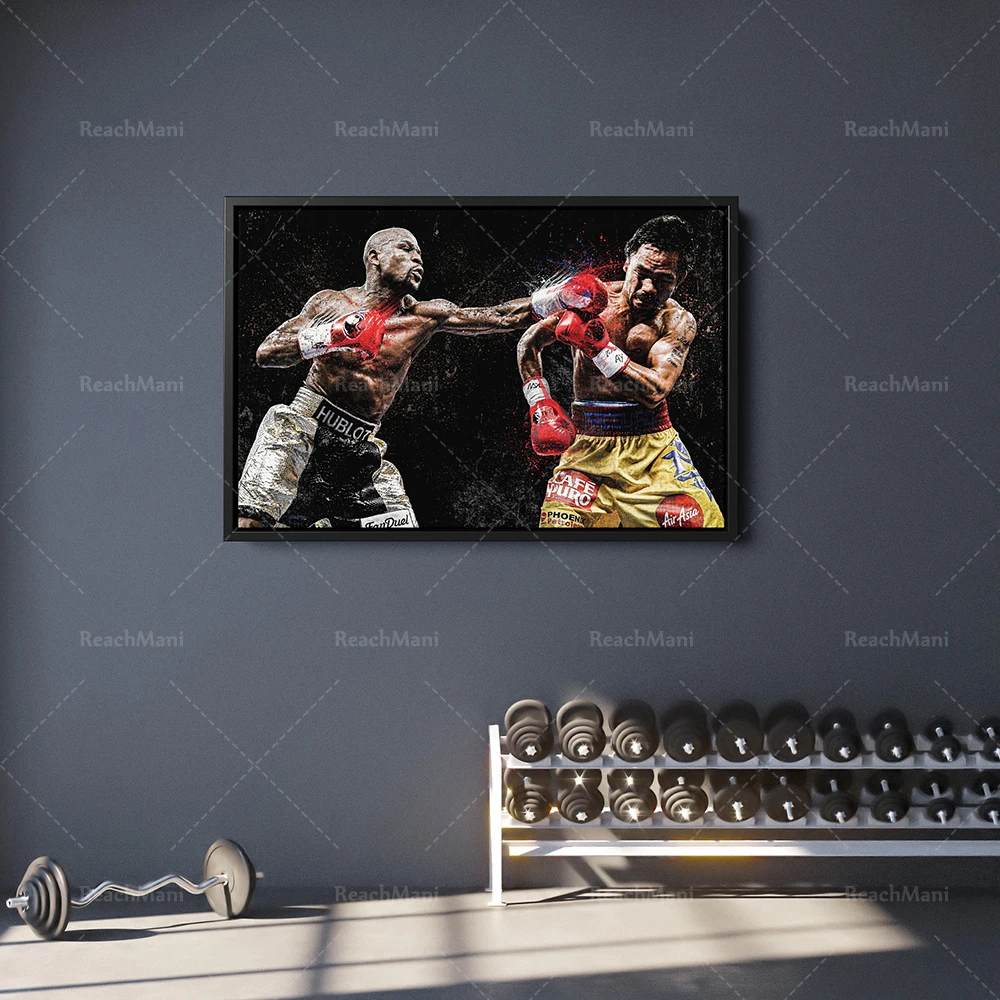 

Floyd Mayweather Vs Manny Pacquiao Poster Boxing Hand Made Posters Canvas Print Wall Art Home Man Cave Gift Decor
