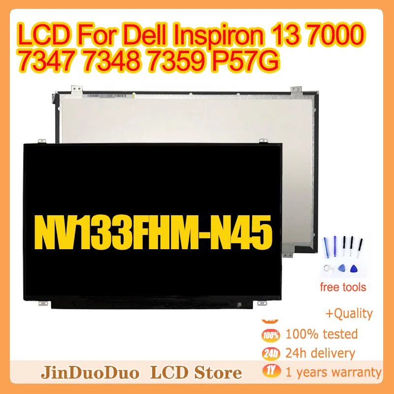 

13.3"Original For Dell Inspiron 13 7000 7347 7348 7359 P57G LCD Display Laptop Screen Assembly NV133FHM-N45 LP133WH2-SPB1 Lcds