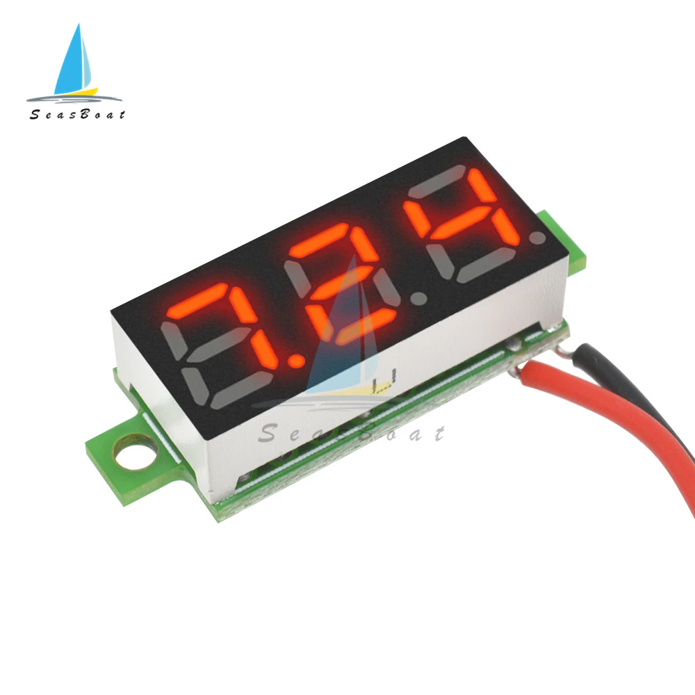 0.28 Inch 2/3 Wire LED Digital Voltmeter DC 2.5V-30V DC 0-100V Voltage Meter for Auto Car Mobile Power Voltage Tester Detector