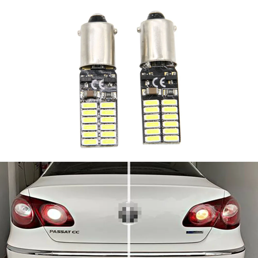 

2X H6W 434 Bax9s Canbus Error Free 24 SMD LED Parking Side Light Bulbs For VWPassat CC (2011)