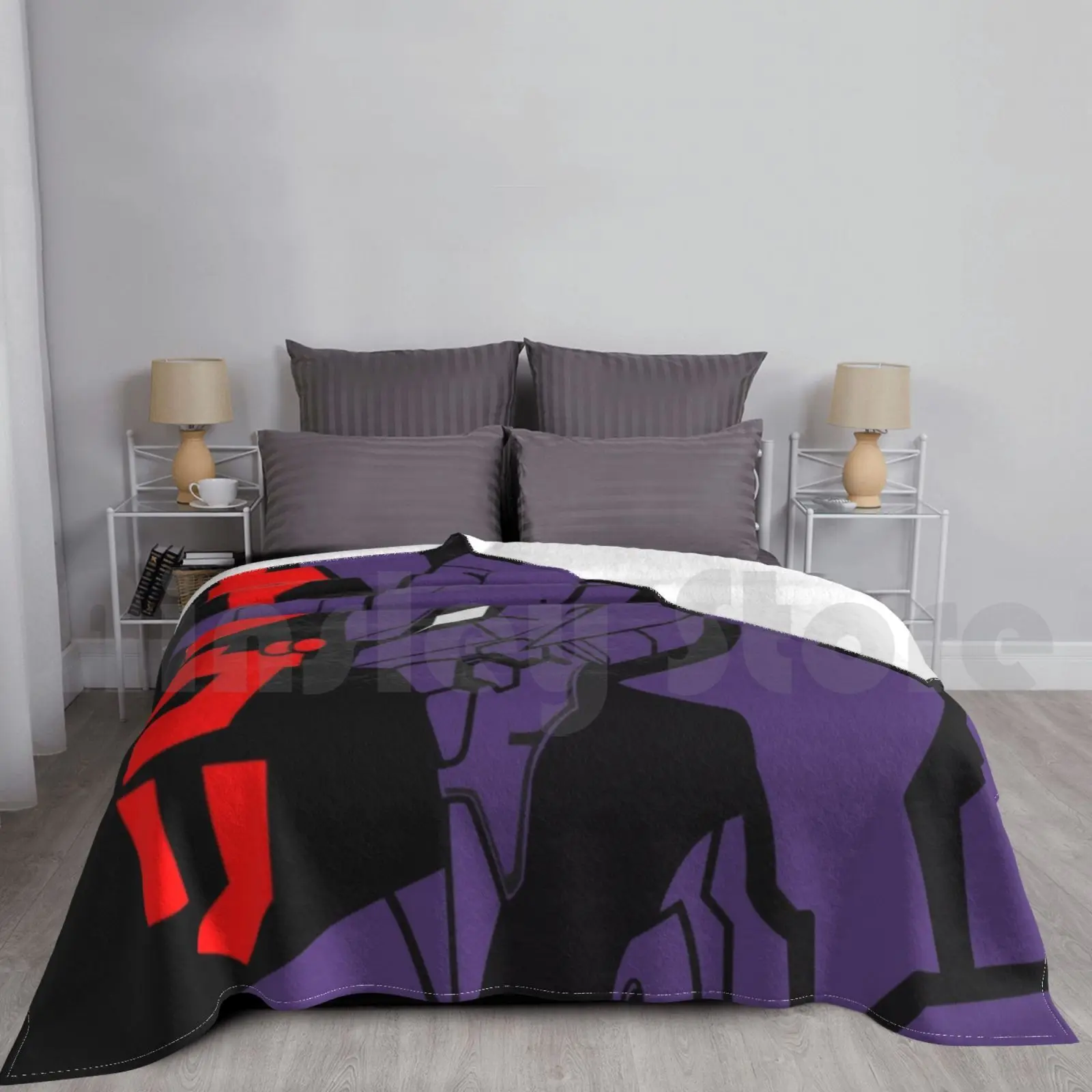 Robot Japan Black Blanket For Sofa Bed Travel Eva01 John Wick Anime Anime90 Robot Sleeve