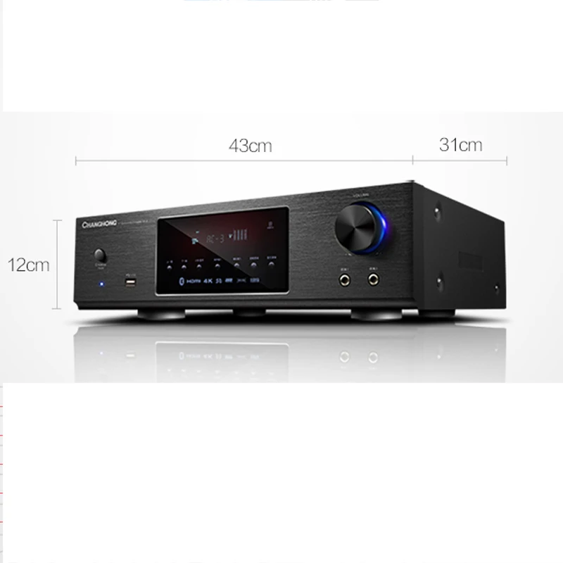 KYYSLB 900W 4-16ohm 220V 5.1 Fever Bluetooth Amplifier Household High Power Hifi Digital Subwoofer Post-level Karaoke Amplifier